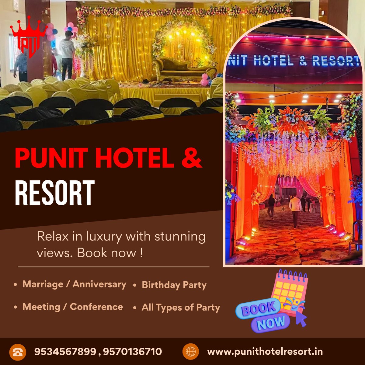 PunitHotel's tweet photo. ✨ Relax in Luxury. Celebrate in Style! ✨

Make every occasion unforgettable at Punit Hotel &amp; Resort 🌟

📍 Pokhariapeer Chowk, Atardah, Muzaffarpur
📞 9534567899 | 9570136710
🌐 https://t.co/BEGqyFfdJ4
👉 Book Now &amp; Celebrate Without Worry!

#PunitHotelAndResort #LuxuryStay https://t.co/c028oT3GuA