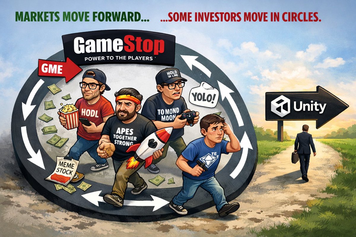Markets move forward. Some investors move in circles.

$GME $UNITY