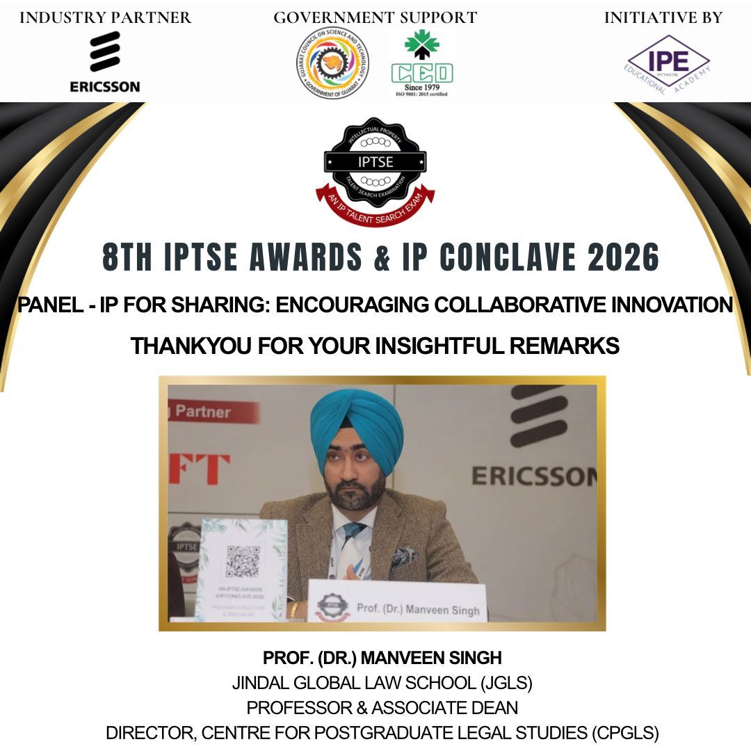 IPTSE_'s tweet photo. Insightful discussions at the 8th IPTSE Awards &amp; IP Conclave 2026, as esteemed panelists shared perspectives on “IP for Sharing: Encouraging Collaborative Innovation.”
Grateful for the insightful remarks that enriched and advanced meaningful conversations in the IP ecosystem. https://t.co/9quD17IqYQ
