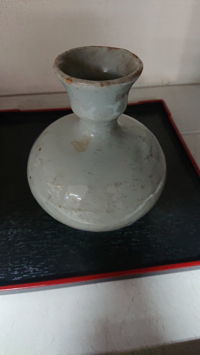 油壺　明治時代、昭和初期 油壺 油壷 江戸後期 古瀬戸系 灰釉貫入 民藝 古道具 一輪挿し - メルカリ