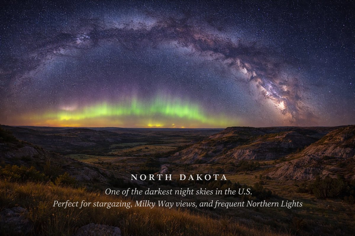 DUMDUMDUMCOIN's tweet photo. #crypto #usa #beutifull 
One of the darkest night skies in the U.S.
Perfect for stargazing, crystal-clear Milky Way views, and frequent Northern Lights sightings. https://t.co/7WZq7aJ96R