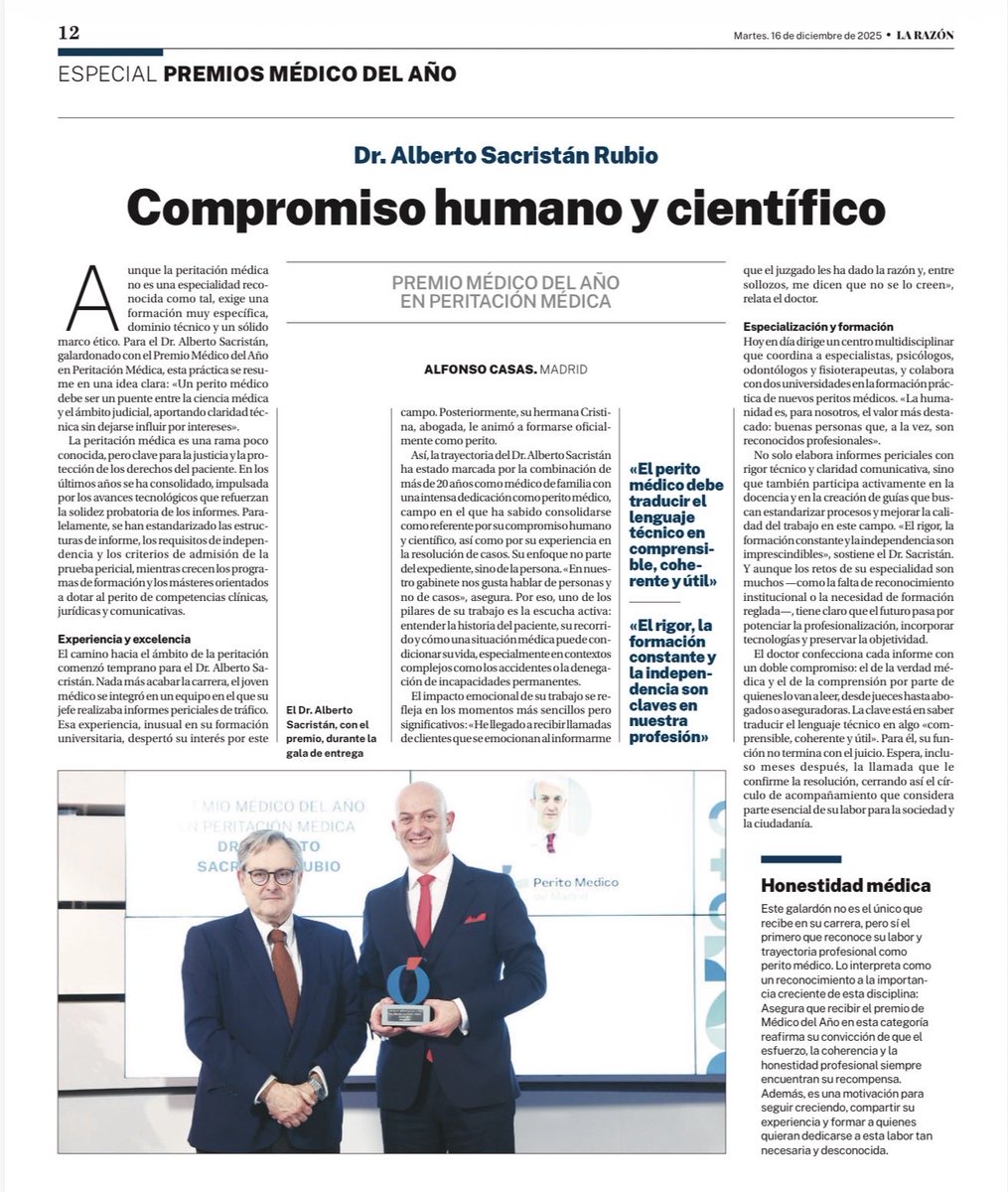 Peritomedico20's tweet photo. El año 2025 terminamos con un gran reconocimiento como Perito Médico, un área de la medicina que cada vez toma mayor relevancia. Pero el mejor premio es el agradecimiento de los clientes cuando se consiguen los objetivos. #peritomedico #informepericial

https://t.co/x6ErLXqmmK https://t.co/dnJLgu0TMg