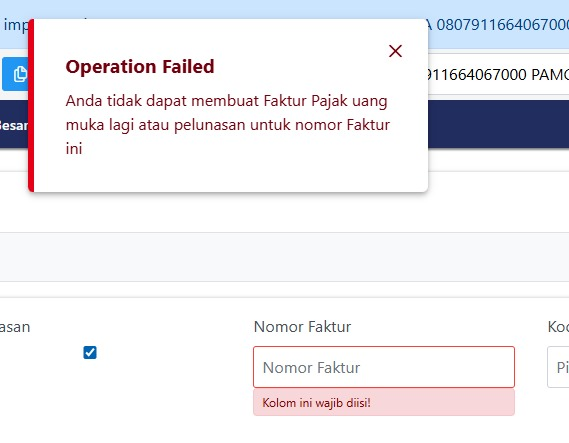 Rysh4151's tweet photo. @kring_pajak siang ka, ini saya ada kasus mau buat faktur pajak pelunasan di januari 2026 yg DP nya itu okt 2025, tapi di coretax begini knp ya https://t.co/eUiKFnbrgu