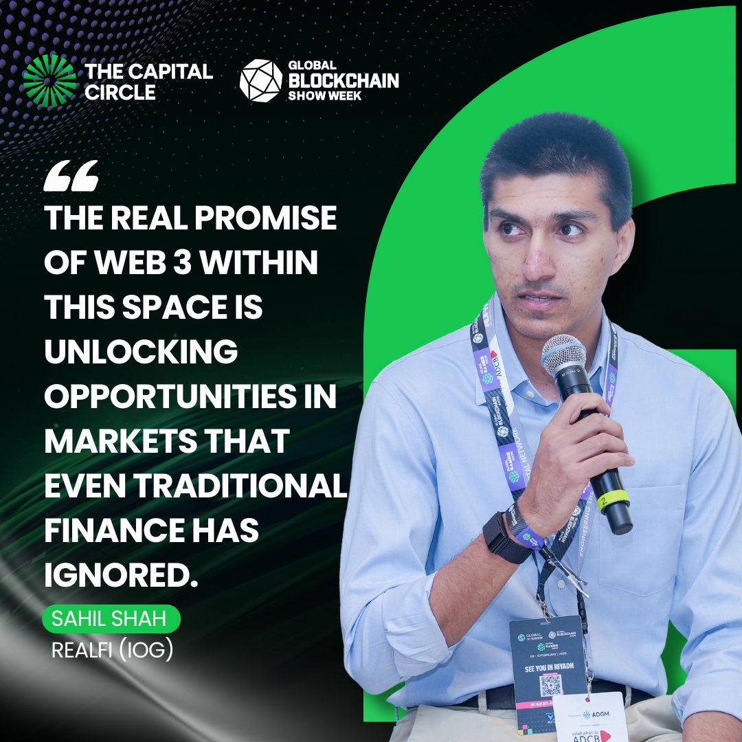 The real promise of web3 is unlocking opportunities in markets TradFi has  ignored.” — Sahil Shah, RealFi (IOG) Building financial rails for the  underserved. #Web3 #GBS2025 #GlobalBlockchainShow