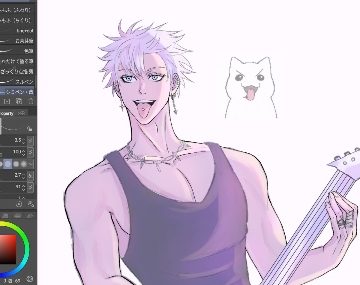 melari_draws's tweet image. c☆mmissi𖧋n 🎸 #WIP #五条悟 #GojoSatoru