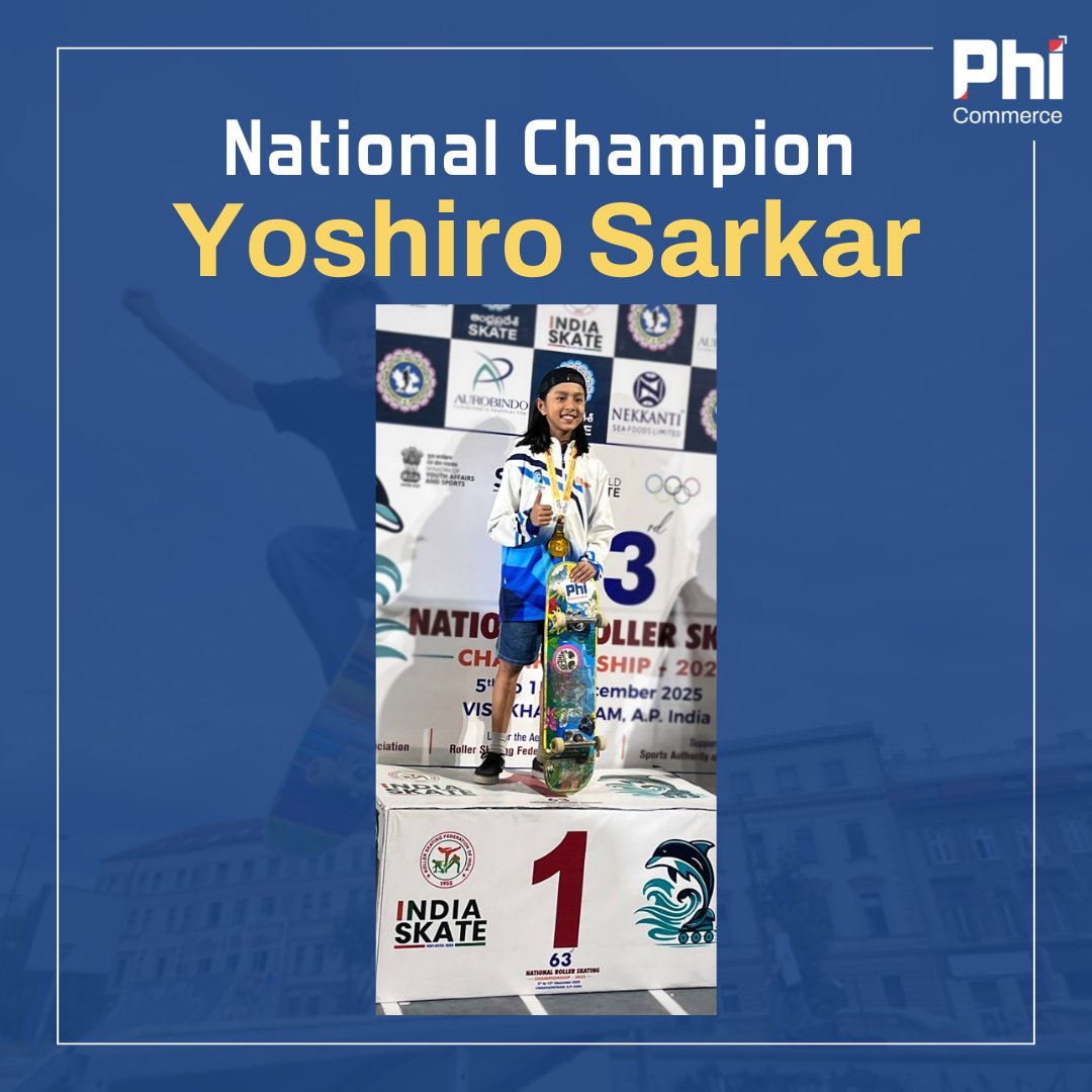 Championing the future of Indian excellence. Proud to support 11-year-old skateboarding prodigy Yoshiro Sarkar on his journey forward. Onwards into 2026.

Onwards and upwards into 2026.

#PhiCommerce #SkateboardingIndia #NationalChampion #YoungProdigy #IndiaRising