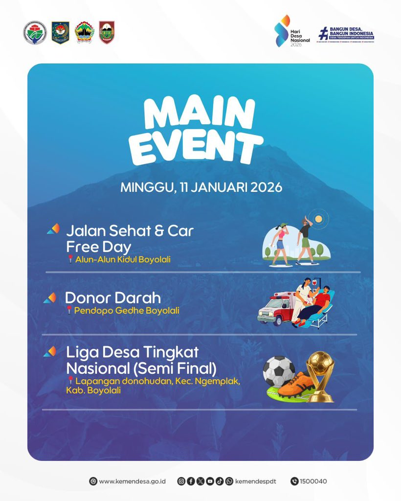 89Mufty's tweet image. SEMARAKKAN HARI DESA 
dengan *Hari Desa Wujudkan Desa Menjadi Garda Terdepan Indonesia*

@PrabowoSubianto 
@GibranRakabuming
@YandriSusanto
@ArizaPatria
@KementerianDesaPDT
@BPSDMKemendesaPDT
@DesaPesonaNusantara
#HariDesaNasional2026
#PendampingDesaHebat
#TPPKemendesaPDT