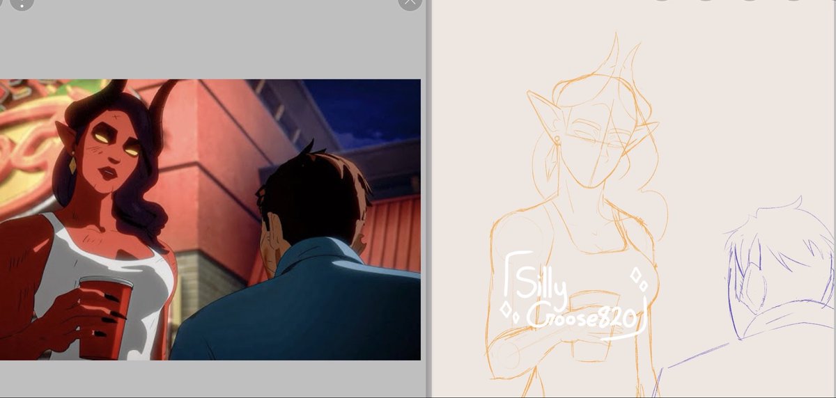 SillyGoose820's tweet photo. Malevola sketch! I saw some other artists redrawing scenes from dispatch and wanted to try it out! 

#dispatch #malevola #fanart #sketch #WIP #robertrobertson https://t.co/5ipSljXkFn