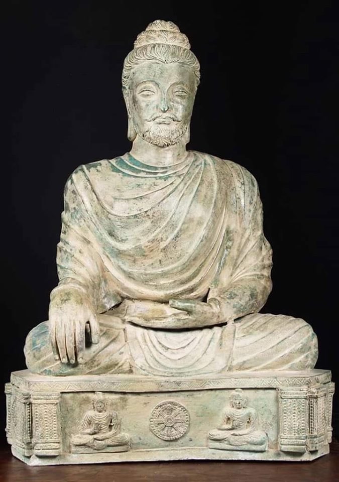 Indo__Aryan's tweet photo. A rare statue of Buddha with a beard, Gandhara style, Kushan Period 2nd-3rd century CE https://t.co/EROthhbacD