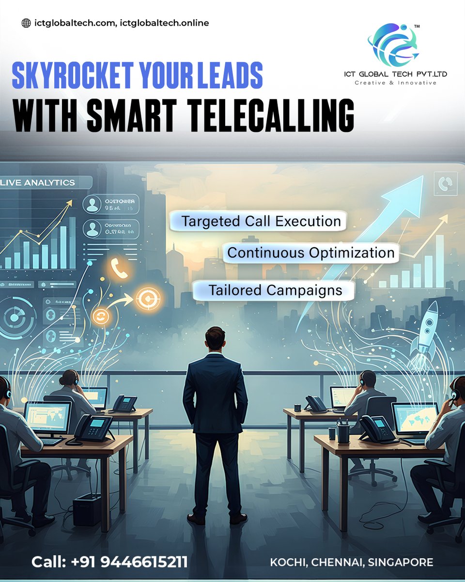 🚀 Skyrocket Your Leads with Smart Telecalling!

Unlock the power of targeted call execution, continuous optimization and tailored campaigns to drive your business growth.

📞 +91 9446615211
🌍 Kochi | Chennai | Singapore
#Telecalling #LeadGeneration #BusinessGrowth #SmartCalls