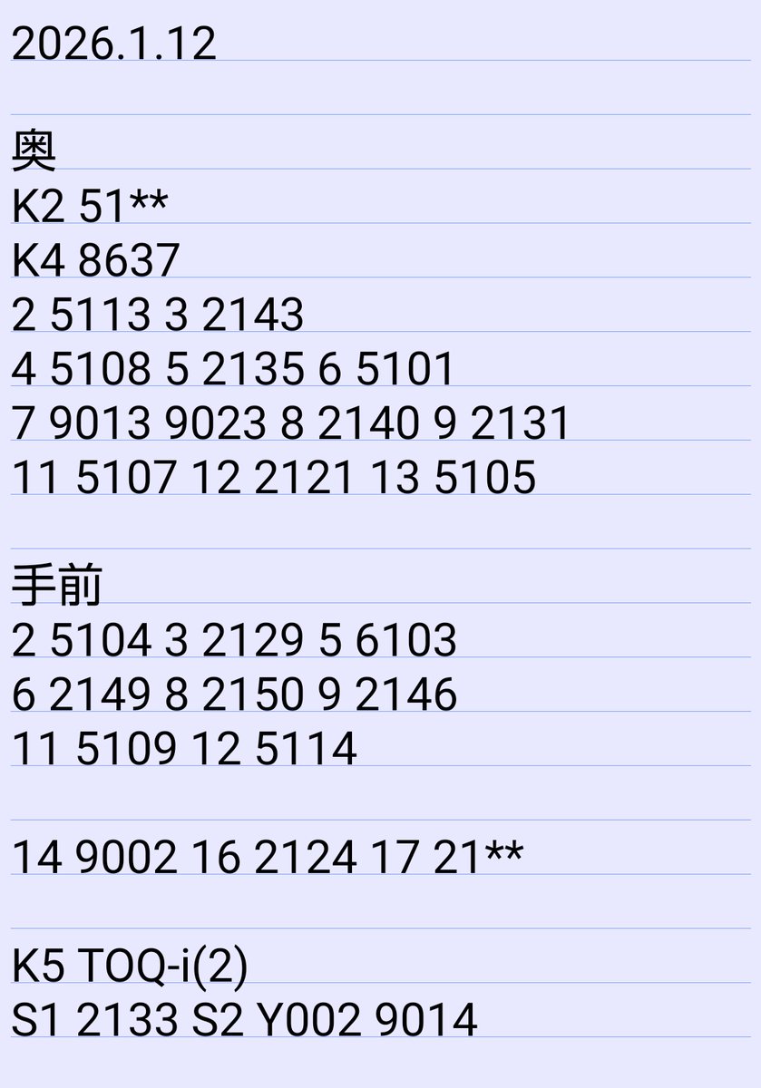 2026.1.12 長津田検車区 午後