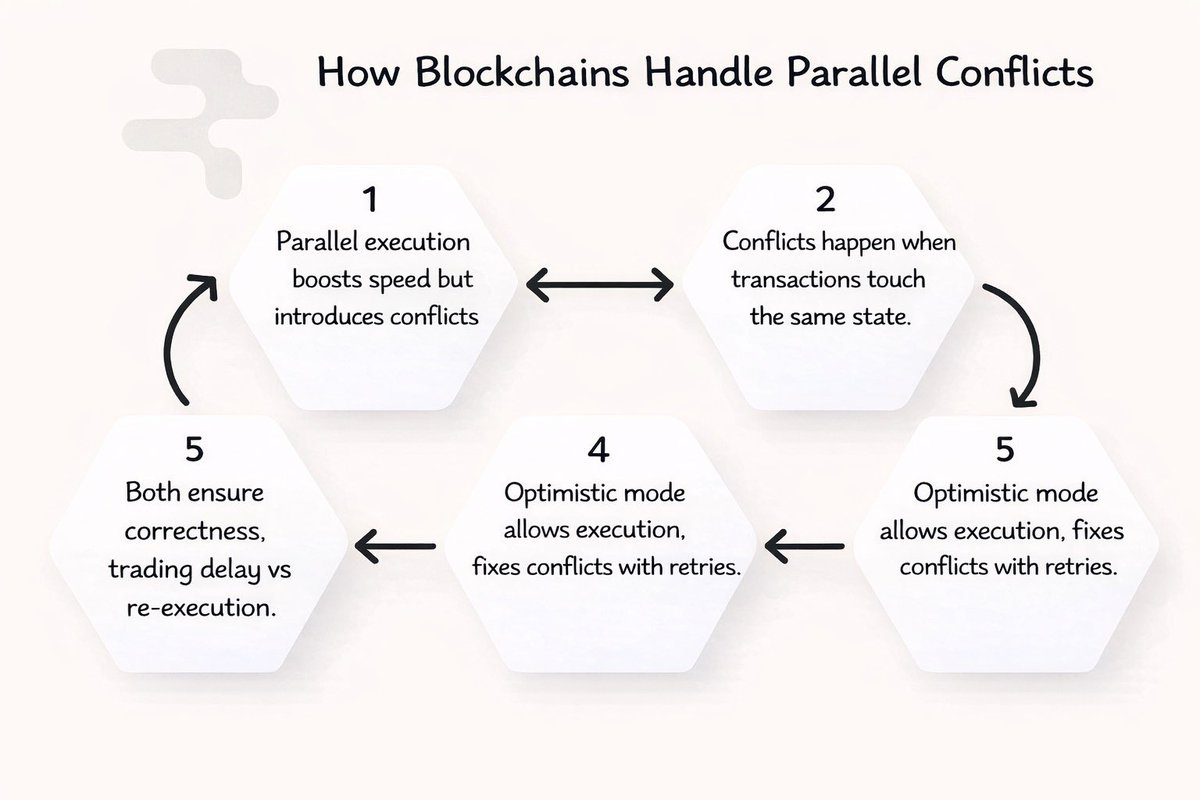 Samir_Ai__'s tweet photo. Blockchains try to do many things at once to be faster, but sometimes transactions clash when they touch the same data.
Some slow down to avoid issues, others move fast and fix problems later.
Rialo is built to handle this smartly — speed without losing correctness. 🚀 https://t.co/aUNaw9onVT