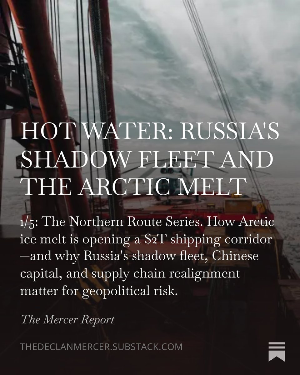 Just published: Hot Water — Russia's Shadow Fleet and the Arctic Melt

The Arctic is melting faster than expected. Russia is assembling a shadow fleet to exploit it. China is bankrolling the bet. The West isn't pricing the risk.

Part 1 of 5-part OSINT investigation:
