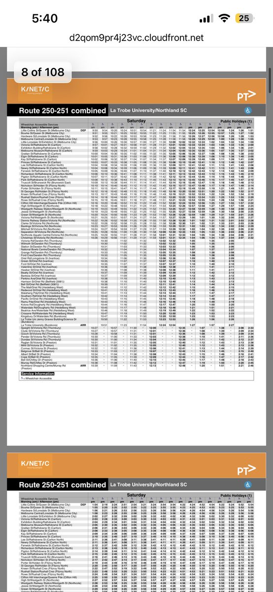 thatone0022's tweet image. New 250/251 TT has ruined offset on weekends @MelbOnTransit @craig_halsall