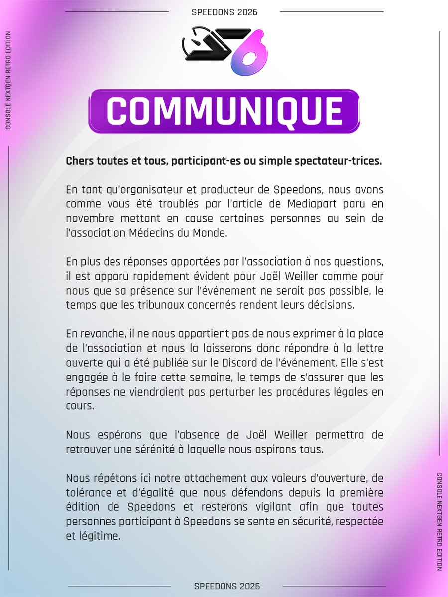 Communiqué officiel - article de Mediapart