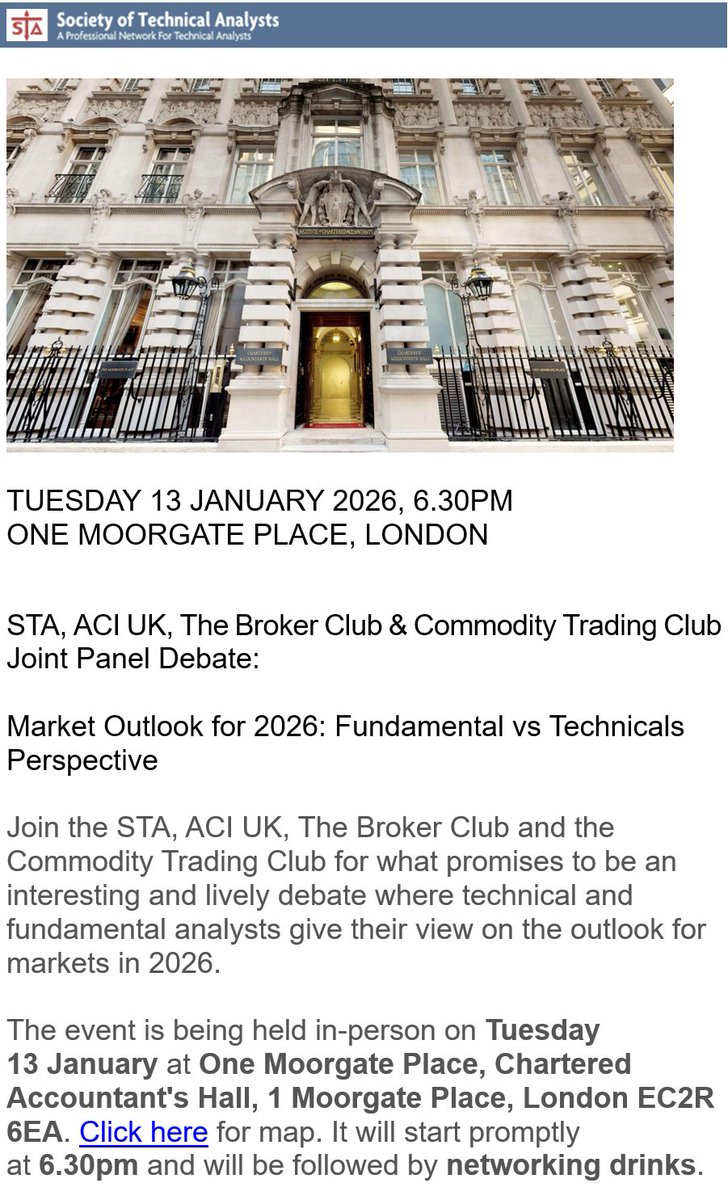 EddieTofpik's tweet image. This is the Week! Tomorrow, I'll Chair a Joint Panel Debate of the Society of #TechnicalAnalysts, the #ACI-UK, the #BrokerClub &amp;amp; the #CommodityTradingClub on the Market Outlook for 2026 : #Fundamental vs. #Technical Perspective. If you would like to attend, please let me know.