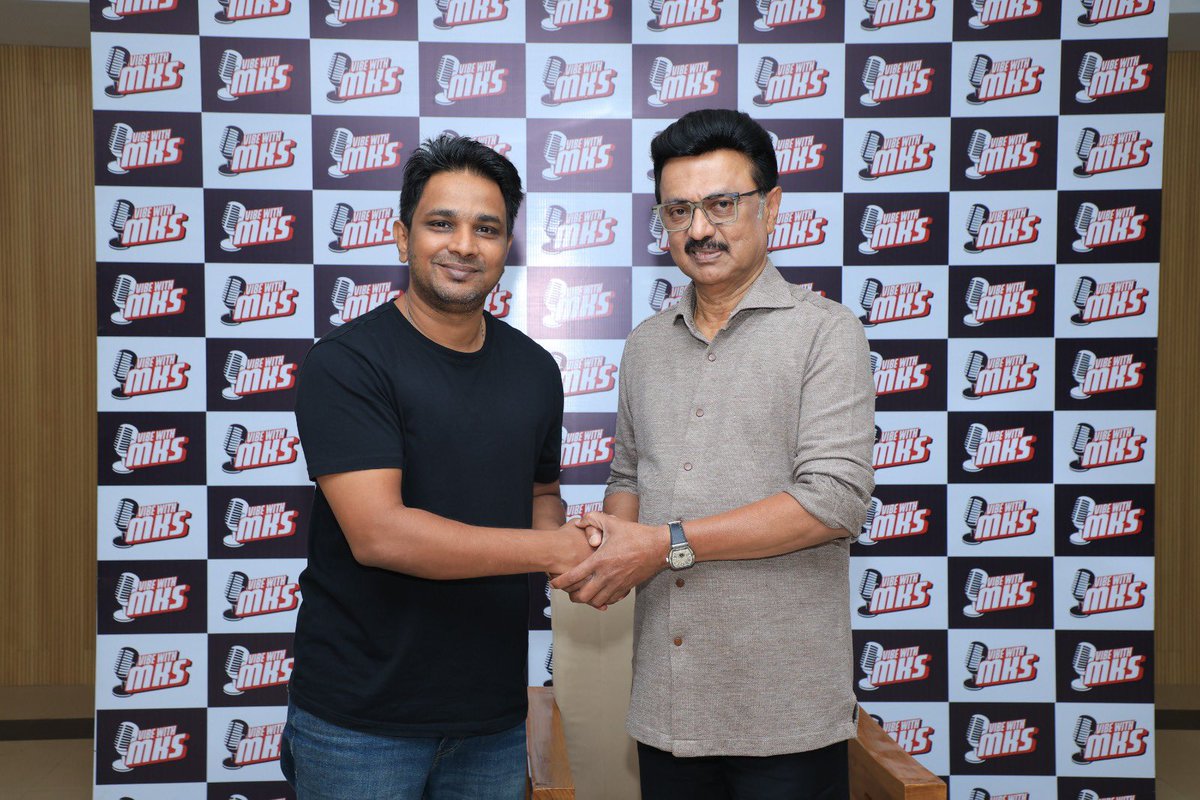 Honored to meet the CM <a href="/mkstalin/">M.K.Stalin - தமிழ்நாட்டை தலைகுனிய விடமாட்டேன்</a> today. We pulled off a legendary jam session with the crew—-performing #vibewithmks theme was a highlight! Great conversation and even better energy. <a href="/VibeWithMKS/">Vibe With MKS</a> thanks to <a href="/sameerbr/">sameer Bharat ram</a> for this.