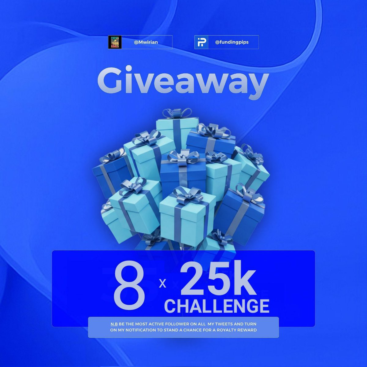 ronna256's tweet image. GIVEAWAY ❤️

1- Follow @fundingpips @fundingticks @tradin @ronna256 @Khldfx 
2- Like and share 
3- Join discord here discord.gg/fundingpips
4- Turn on my notifications 🔔 

Good luck!❤️