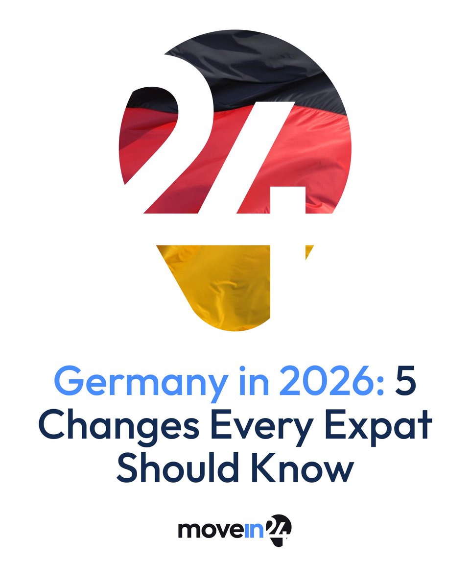 movein24's tweet image. 🇩🇪 Germany in 2026: big changes for expats — more digital permits, updated Blue Card rules, higher school &amp;amp; childcare demand, and a tougher housing market.

Stay prepared with movein24 👉 onelink.to/movein24

#Germany2026 #ExpatTips #movein24