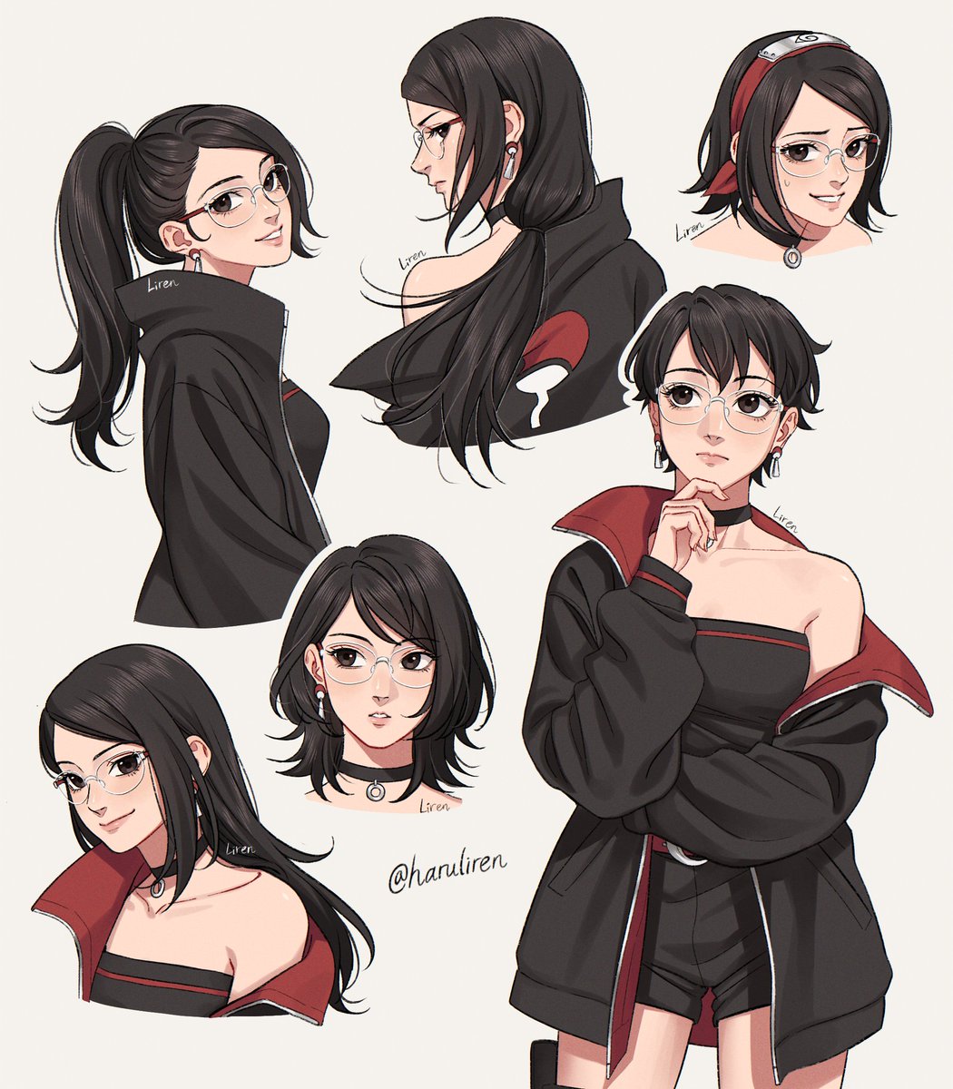 Sarada with different hairstyles and it's not AI slop ❤️ #BORUTO #saradauchiha