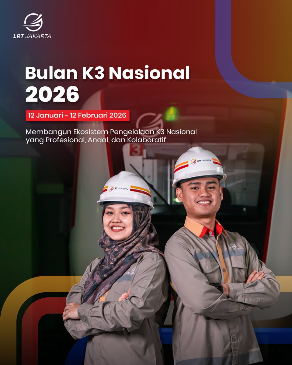 lrtjkt's tweet image. Selamat Memperingati Bulan K3 Nasional!
Keselamatan dalam bekerja dimulai dari kesadaran setiap individu untuk bekerja dengan aman, disiplin, dan saling menjaga.

Yuk, jaga keselamatan bersama untuk lingkungan kerja yang nyaman dan lebih produktif.

#NaikLRTJ #LRTJakarta #LRTJ
