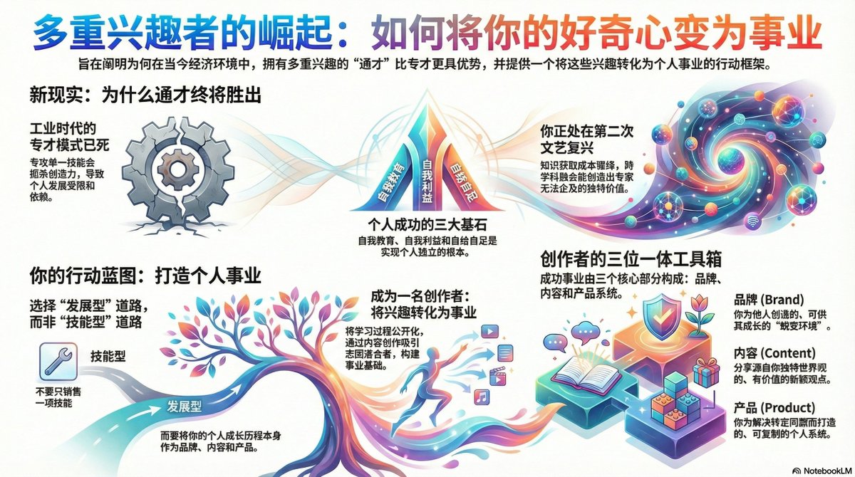chengzi_95330's tweet image. 如何把你散乱的“兴趣”变成赚钱的“事业”？

这篇英文区刷屏的文章，Dan Koe 给出了最清晰的路径。

这是一个“系统经济”的时代，人们买的不是解决方案，而是你的解决方案。

看完之后总结就是：

⚡️ 关于学习： 把“学习”重定义为“研究”，把原本的自娱自乐变成社交媒体上的“公开笔记”。
 
⚡️ 关于定位：…
