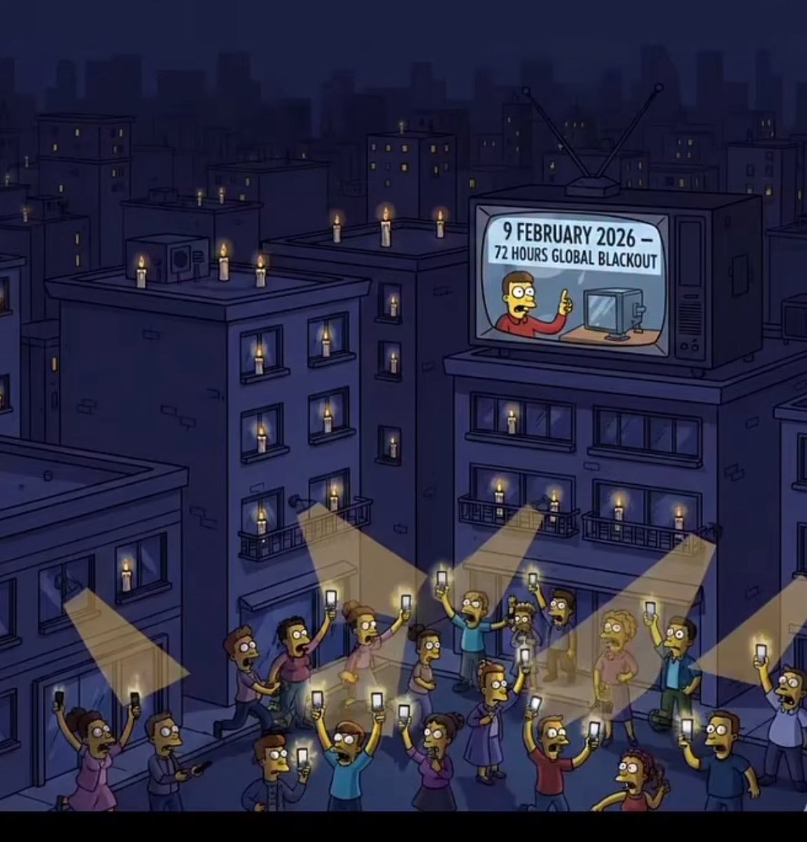 Simpsonların en büyük kehaneti 9 Şubat 2026 yılında en az 72 saat sürecek bir küresel elektrik kesintisi