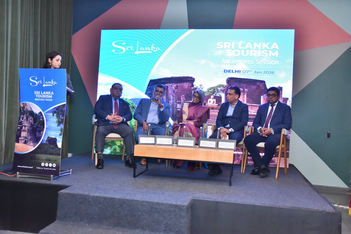 tourismlk's tweet photo. Sri Lanka Tourism kicks off its India Awareness Series 🇱🇰 Engaging travel trade &amp; media on connectivity, hospitality &amp; collaboration, showcasing Sri Lanka as a top travel destination! 🌴✈️

#SriLankaTourism #ExploreSriLanka #SLTPB #TravelTrade #TimelessExperiences https://t.co/nCtC79ZOB2