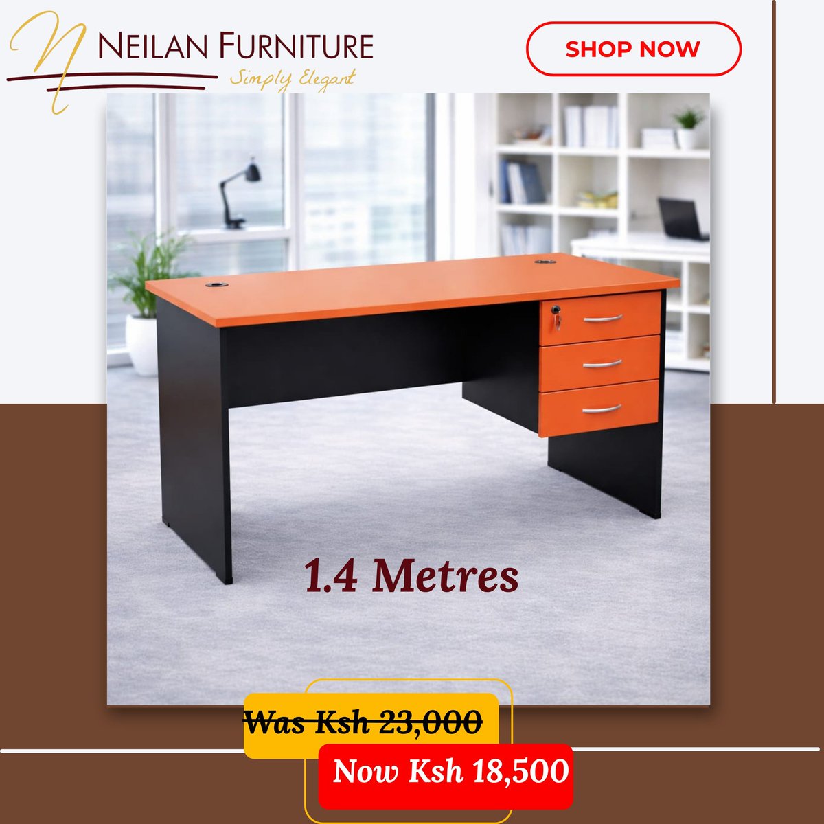 NeilanFurniture's tweet photo. Sleek office desk designed for focus, efficiency, and modern workspaces. Built to elevate productivity and style. Available now in Kisii, Kisumu and Nairobi.

#OfficeDesk #ModernWorkspace #WorkSmart #OfficeFurniture https://t.co/AHhtkK8Si8