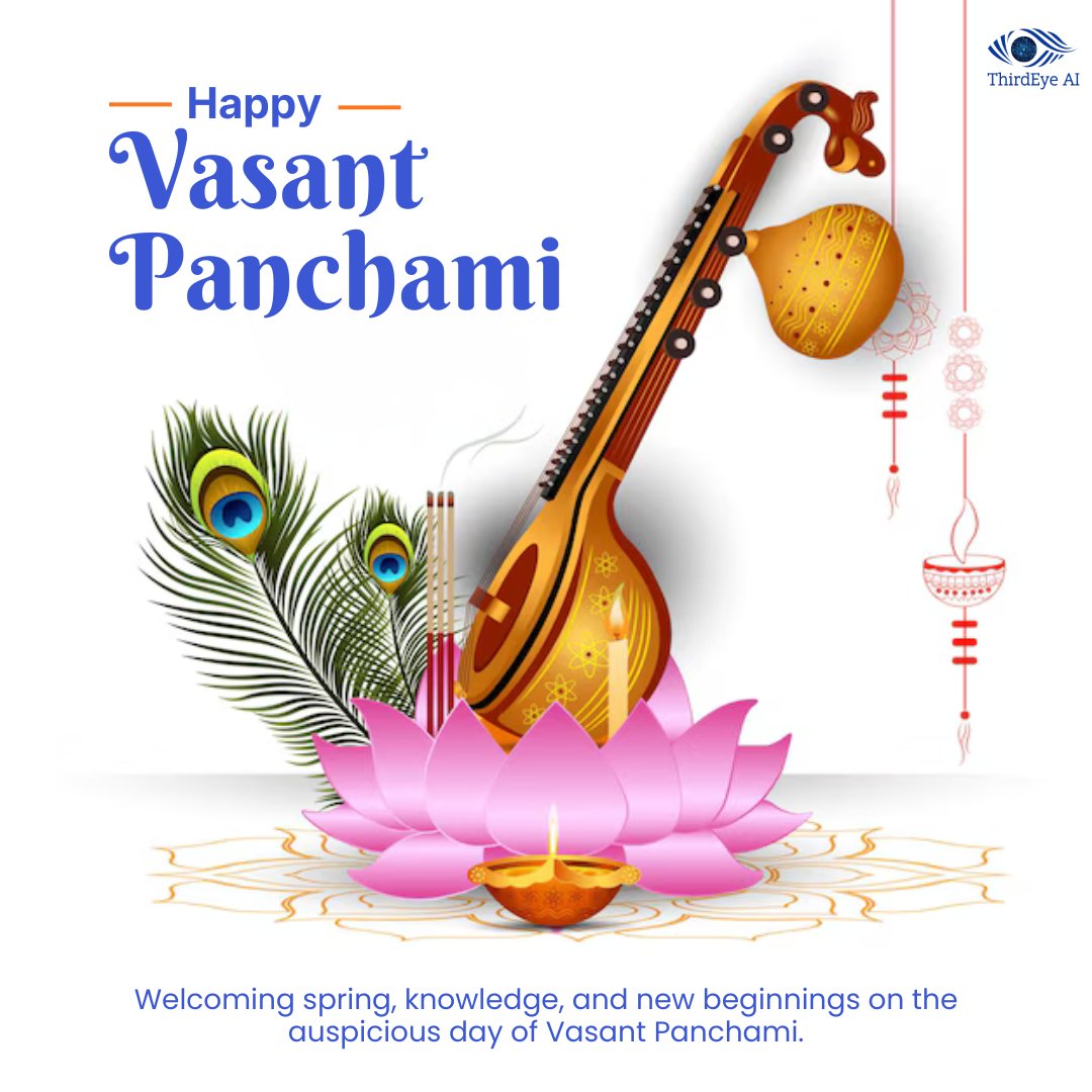 Third_Eye_AI's tweet photo. May wisdom and positivity guide every step on this Vasant Panchami. 🌼

#VasantPanchami #HappyVasantPanchami #FestivalOfLearning #NewBeginnings #ThirdEyeAI https://t.co/dAqesKLxoe