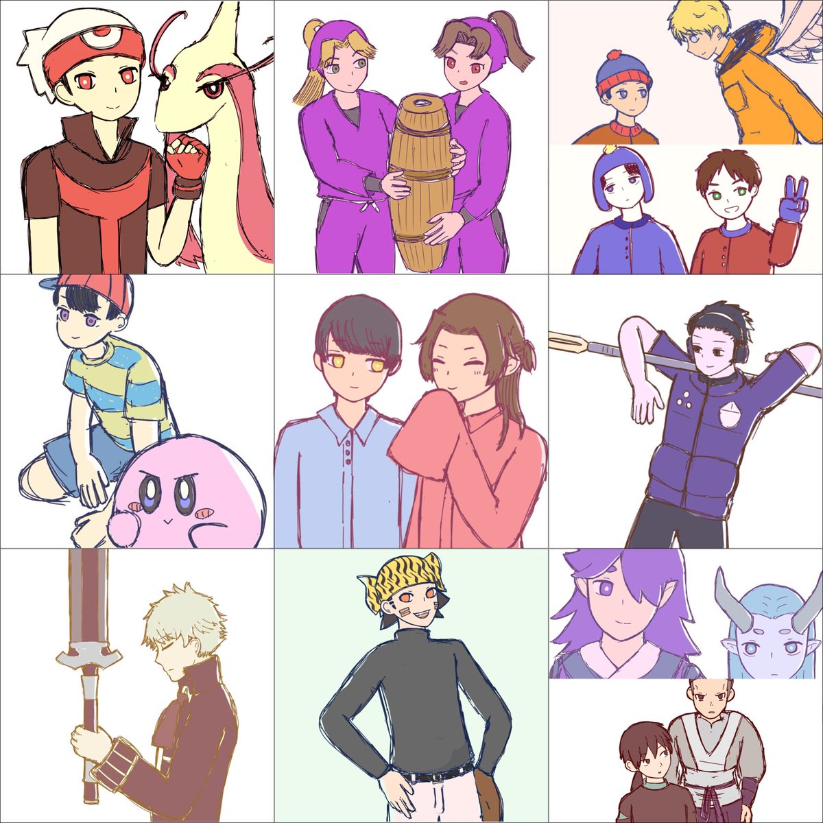 88_9996's tweet photo. 年明けくらいからお絵描き熱がおかしな事になったので、これまで好きになった人たちをとにかく描いてみました https://t.co/5wnTpLlxC6