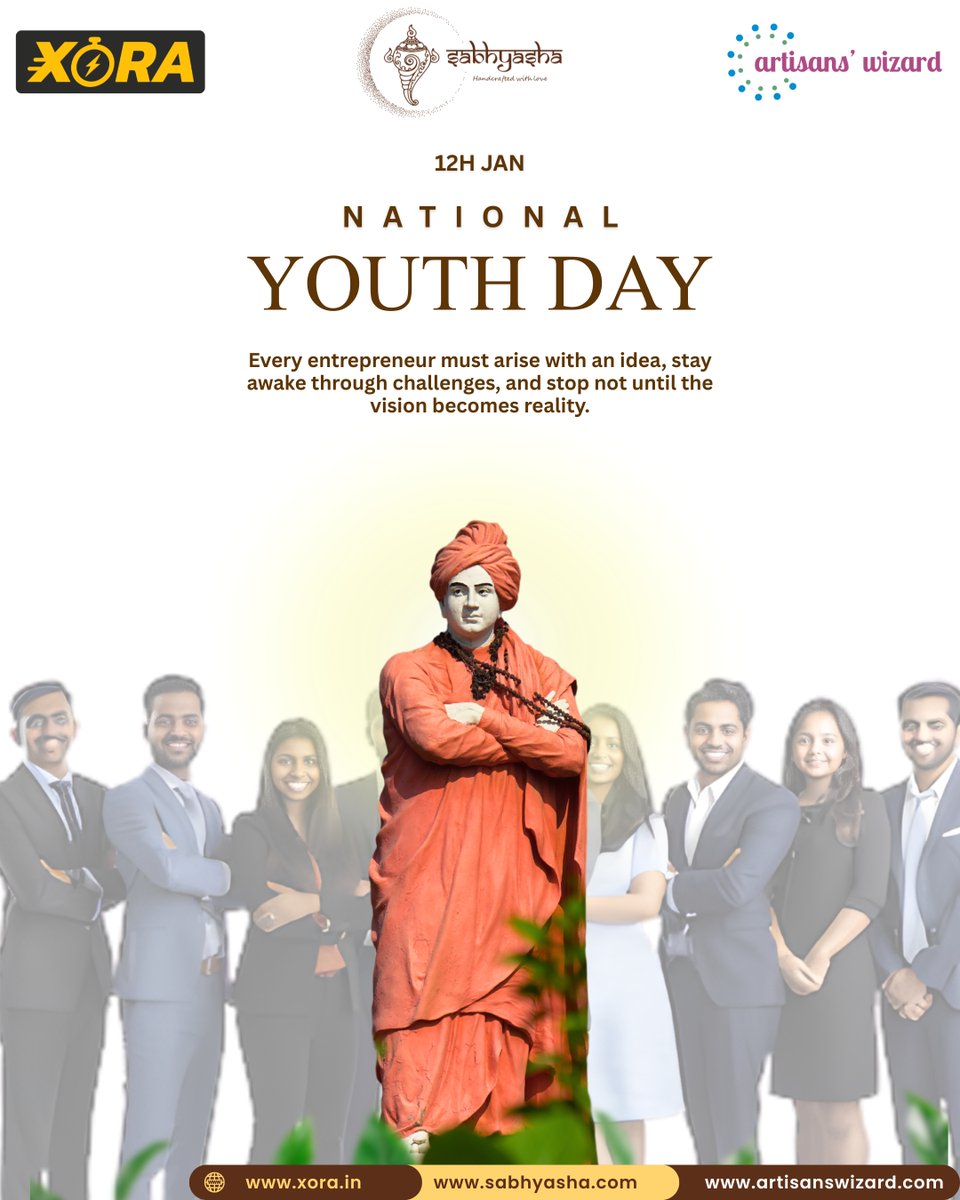 sabhyasha's tweet photo. 𝗘𝘃𝗲𝗿𝘆 𝘀𝘂𝗰𝗰𝗲𝘀𝘀𝗳𝘂𝗹 𝗲𝗻𝘁𝗿𝗲𝗽𝗿𝗲𝗻𝗲𝘂𝗿 𝘀𝘁𝗮𝗿𝘁𝘀 𝘄𝗶𝘁𝗵 𝗮 𝗱𝗿𝗲𝗮𝗺.
But only those who arise, stay awake through struggles, and never give up reach the goal.

On this 𝗡𝗮𝘁𝗶𝗼𝗻𝗮𝗹 𝗬𝗼𝘂𝘁𝗵 𝗗𝗮𝘆, let us draw inspiration from Swami Vivekananda https://t.co/nIUhGEPcMK