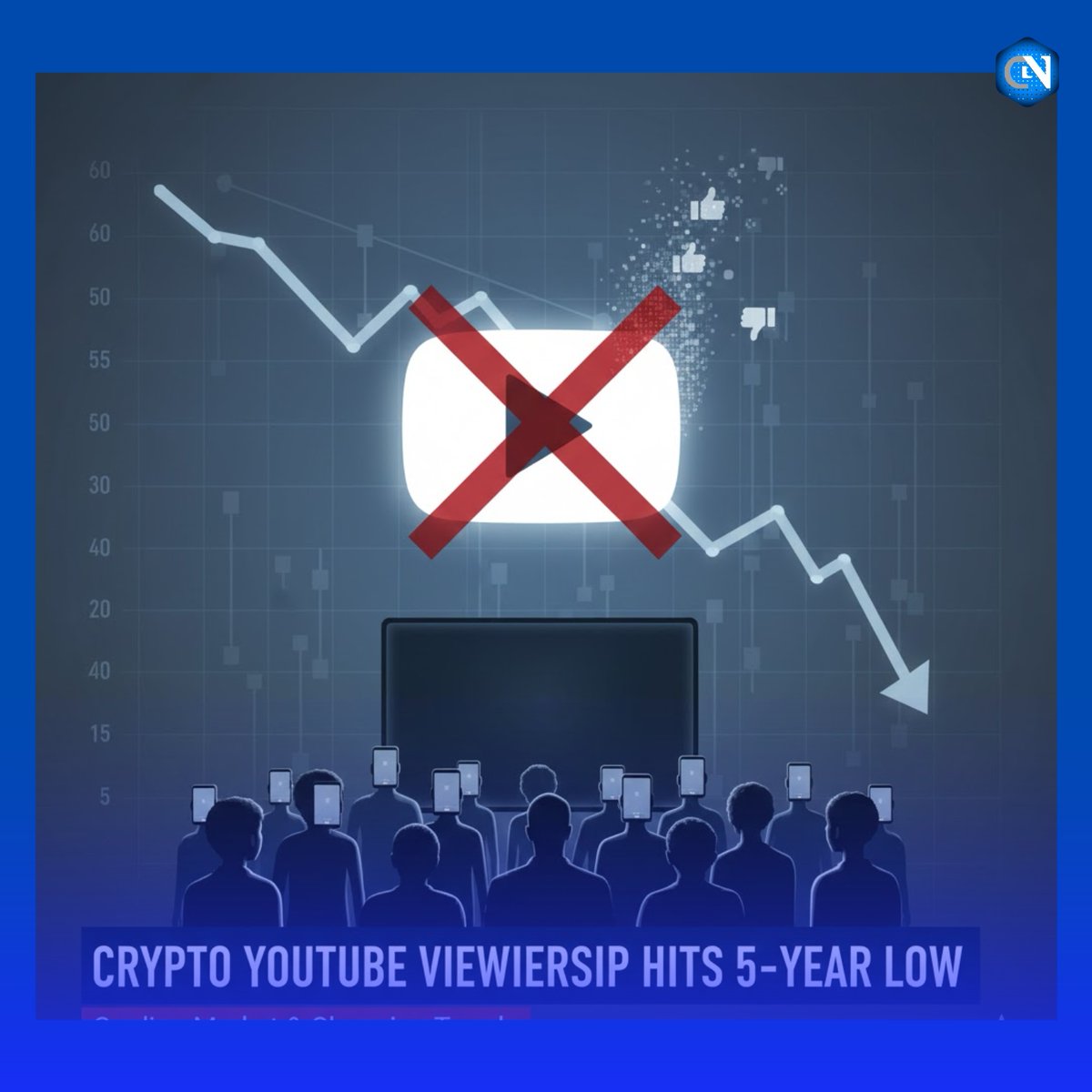 YouTube interest in cryptocurrency content has fallen to its lowest level  in over five years, signaling a shift in audience engagement and  highlighting the challenges creators and projects. #CryptoTrends  #Blockchain #CryptoNews #DigitalAssets #