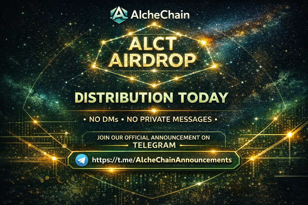 📢 ALCT AIRDROP DISTRIBUTION — TODAY

Selected wallets from the ALCT Community Airdrop will receive their allocations today.

✅ Distribution in progress
🔒 No DMs • No private messages
📢 Official updates ONLY via Telegram

👉 t.me/AlcheChain_Ann…

🔥 SEED WHITELIST IS