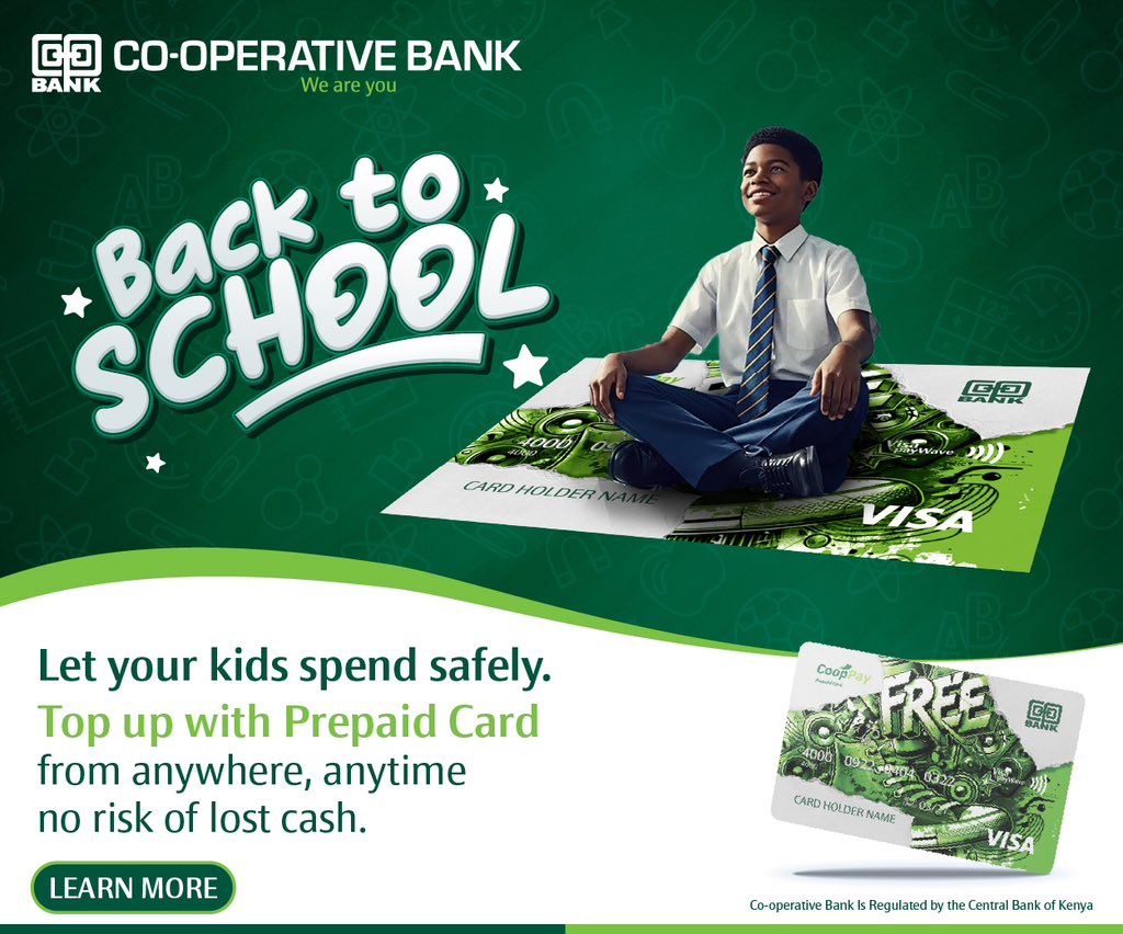 GhaflaKenya's tweet photo. Back to school just got smarter. 💳
With CoopPay, parents can give kids pocket money safely—no cash, no stress.
Convenient, secure, and easy to manage, CoopPay helps raise money-smart kids by teaching responsible spending without the risk of losing cash.
#CoopBankKenya #CoopPay https://t.co/tVlqKXc12M