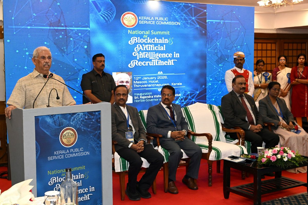 Inaugurated the National Summit on Blockchain and Artificial Intelligence  in PSC Recruitment, organised by the Kerala Public Service Commission at  Mascot Hotel, Thiruvananthapuram.