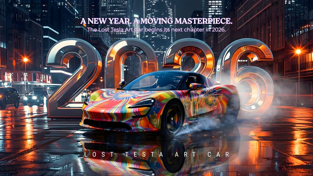 TeslaArtCar's tweet photo. 🚗✨ Lost Tesla Art Car — Happy New Year 2026

A story once lost.
A culture revived.
In 2026, the journey continues.
Happy New Year. 🔁🔥

#LostTeslaArtCar #HappyNewYear2026 #Web3Culture https://t.co/yIdllPo3aF