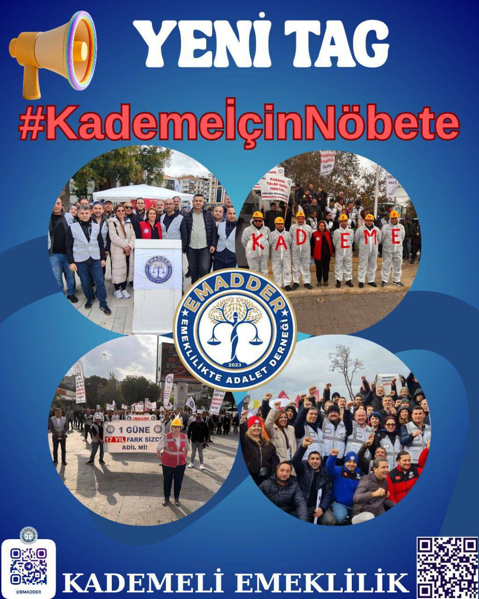 📣📣 TAG DUYURUSU 📣📣
           👇👇👇👇👇
🔥 #KademeİçinNöbete 🔥

Bu bir talep değil, hak arayışıdır.
Yıllarca primini ödeyen emekçiler, keyfi bir tarih yüzünden emeklilikte eşitsizliğe mahkûm edildi. 08.09.1999 sonrası çalışanlar, aynı emeği verirken aynı haklardan