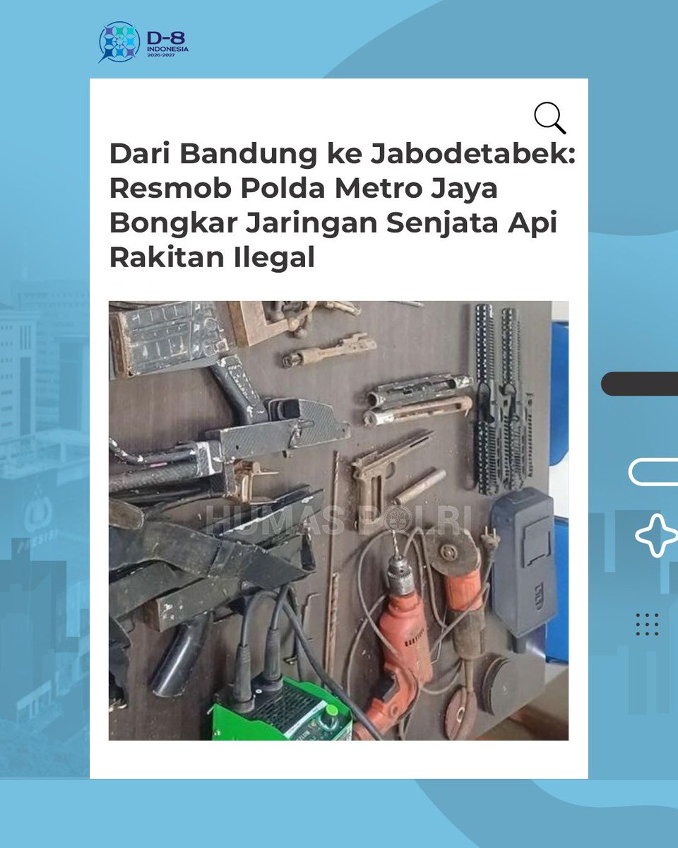 Subdit Resmob Ditreskrimum Polda Metro Jaya mengamankan lima tersangka perakitan dan penjualan senjata api ilegal. Para tersangka berinisial IM, RA, RR, JS, dan, SA berhasil ditangkap di Kota Bandung, Jawa Barat. Kejadian itu berawal dari pengungkapan aksi kriminal di wilayah