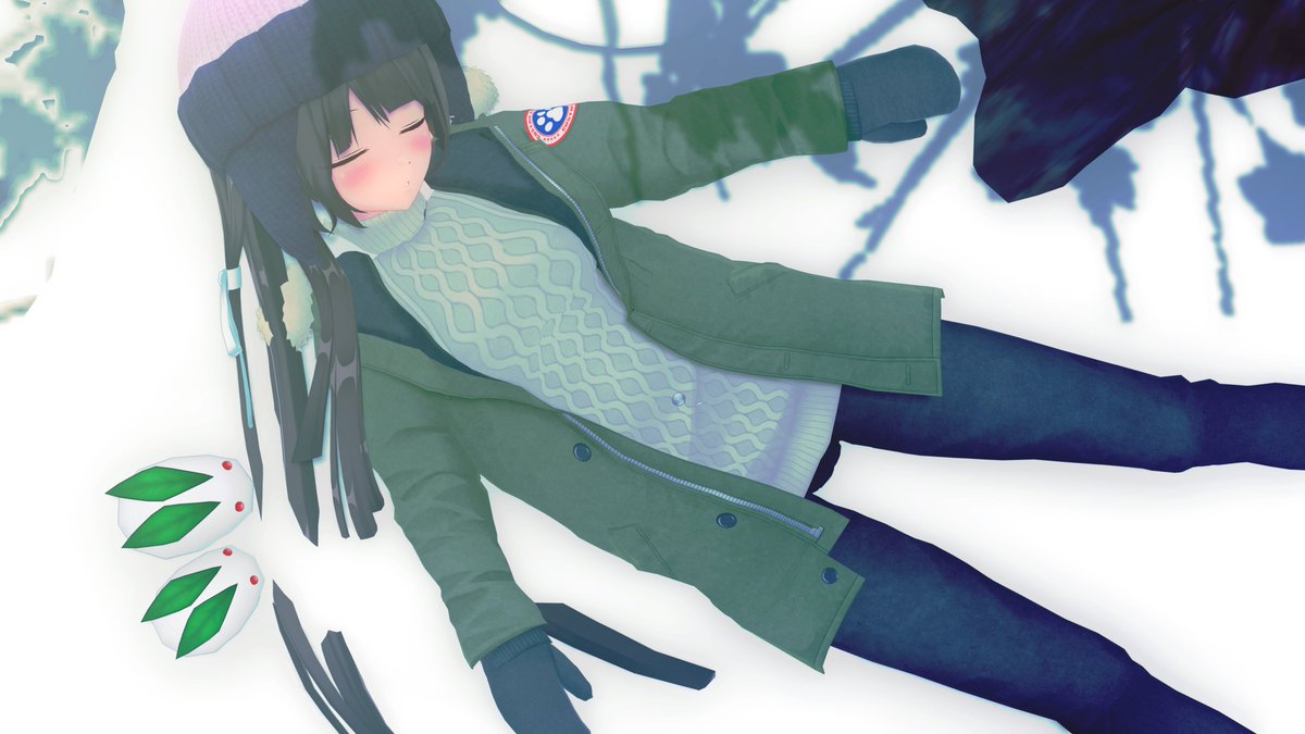 pairow_COM3D2's tweet image. 雪の上でも寝てる…