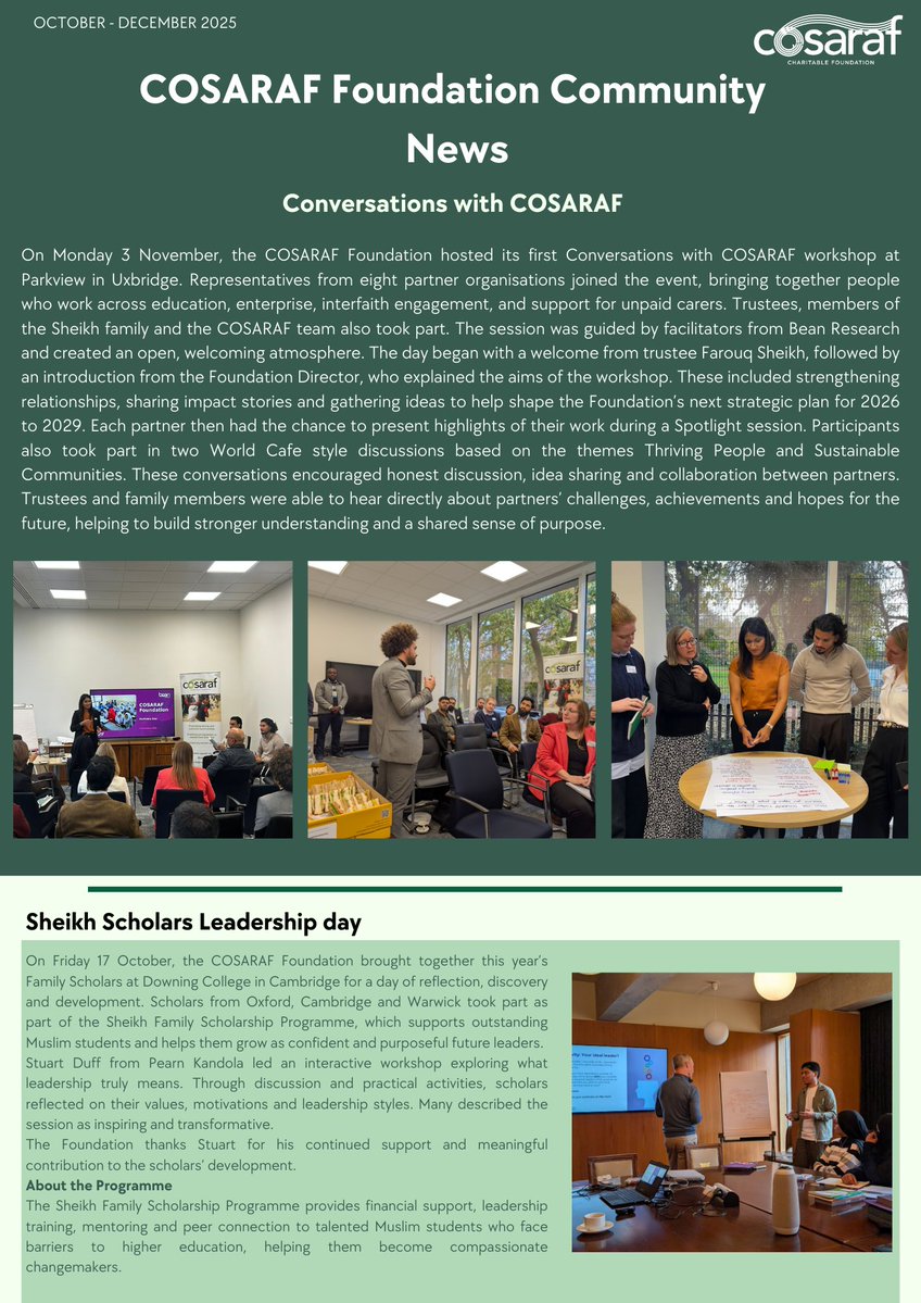 COSARAF's tweet image. 🔊 Partners, please check your inbox ✉️ for our most recent COSARAF Community News.

Exciting updates from the last quarter of 2025, introducing scholars, trustee visits and strategy news!

#COSARAF