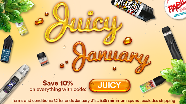 uk_vapescene's tweet photo. SAVE 10% with our Juicy January sale! 
use code: JUICY at checkout and save money on everything! https://t.co/ENGH6F8L4p