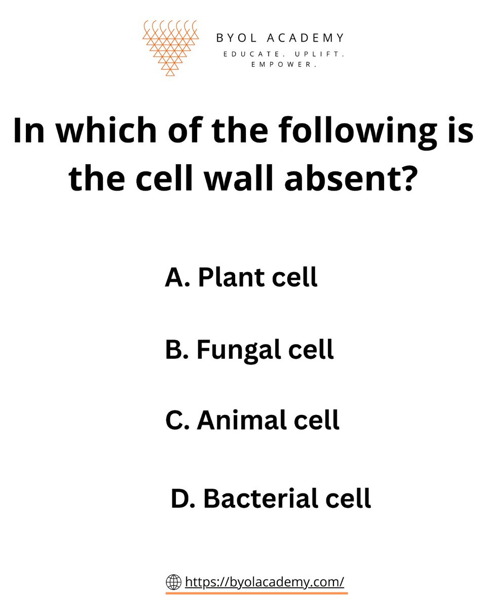 ByolStem's tweet photo. Pick the correct one:
#BiologyQuestion #CellBiology #AnimalCell #PlantCell #FungalCell #BacterialCell #CellWall #BiologyConcepts #BiologyNotes #NEET #NEETPreparation #UPSC #UPSCPreparation #CompetitiveExams #ScienceEducation #BYOLAcademy https://t.co/AFqvkPhyd3