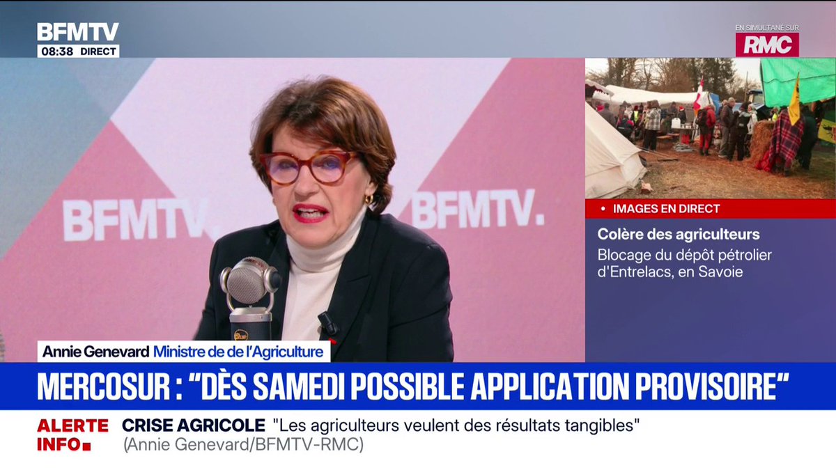 Mercosur: "Ce combat, nous l'avons mené et nous avons fait bouger des lignes", affirme Annie Genevard, ministre de l'Agriculture 