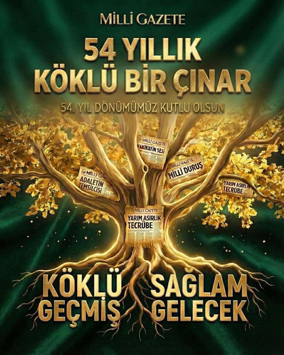 "Yarım asırlık tecrübe, değişmeyen bir 'Milli Duruş'. 🗞️

54 yıldır kalemimizden sadece hakikat döküldü, sayfalarımızda sadece milletin derdi yazıldı. Köklerimiz maziye, gözlerimiz ati'ye sabitlendi. Hakikatin gür sesi 54 yaşında! Kutlu olsun."

#milligazete #54