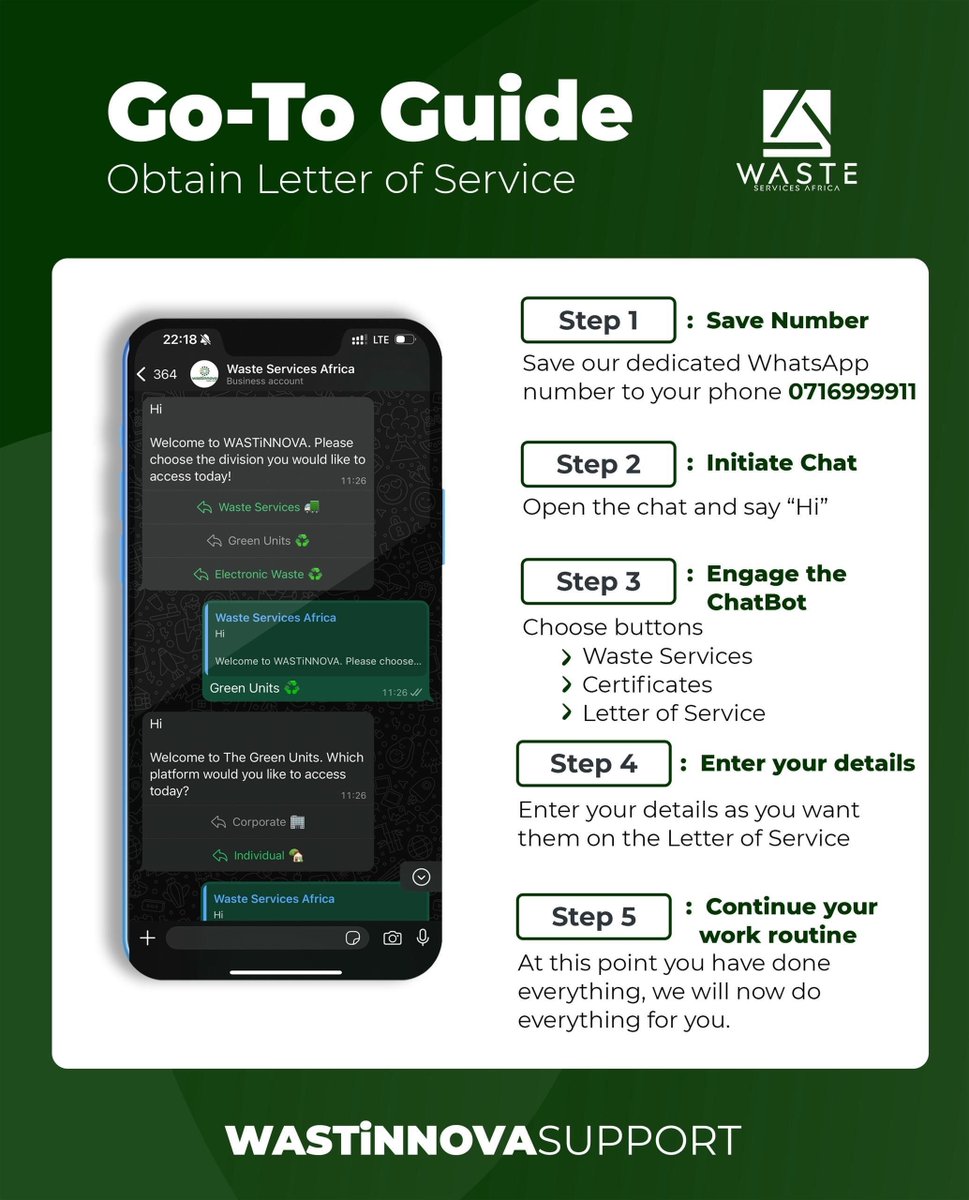 Need your Letter of Service? We’ve made it simple.
Get your letter from anywhere in Zimbabwe.

Just say “Hi” and enjoy a seamless, executive-class experience.