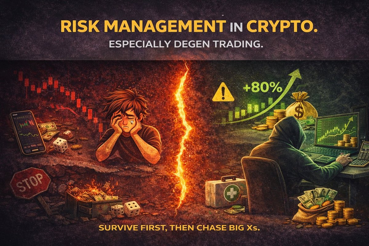 Risk management is everything in crypto, Especially degen trading. Let me  be honest I funded my wallet more than 3 times, not because the market  hated me, but because I had zero