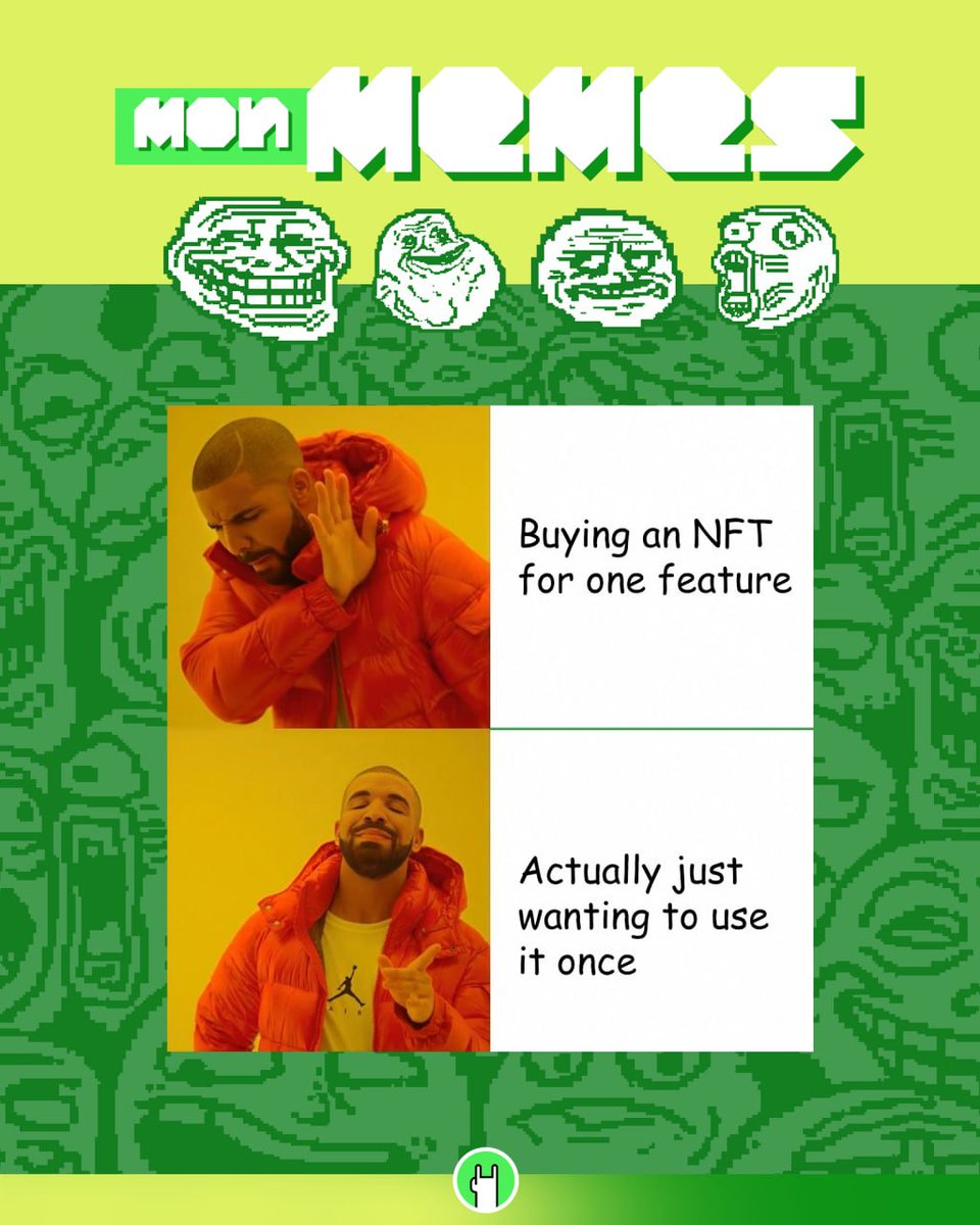 WerentOfficial's tweet photo. Another Monday, another meme!

Buying feels serious.
Using feels simple.

Different goals, same NFT 😄 https://t.co/eJsX9PNmpy