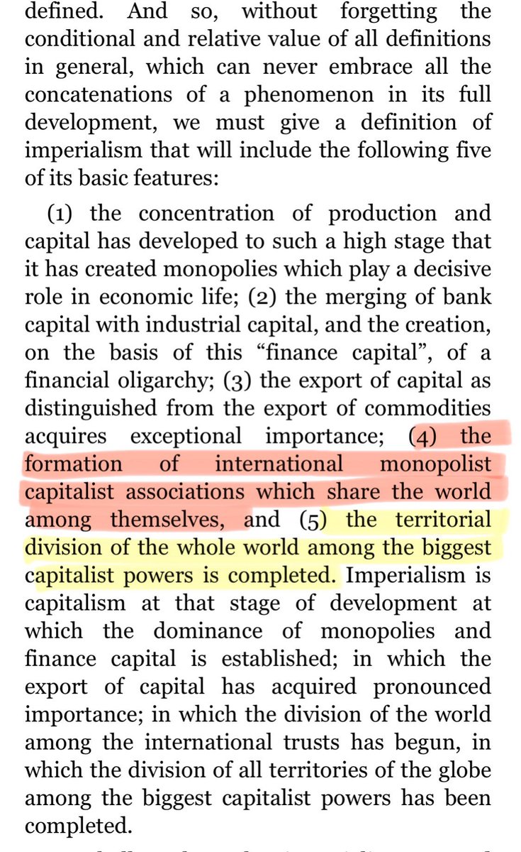bidetmarxman's tweet image. In Lenin’s time, there *were* multiple imperialist powers competing for global supremacy (aka WW1).

WW2 was the conclusion to this process of consolidating multiple imperialisms into a single imperialist world system, with the US at the helm.