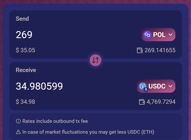 amit0xic's tweet photo. g m everyone ☕

how often do you sell your dust on other chains?

you're not a real airdrop farmer if you don't have funds on 30+ chains lmao

I just realized I still had $30 worth of pol so I finally decided to use @Pact_Swap to bridge it to eth

tx was super quick and pretty cheap (up to 90% cheaper for btc cross-chain swaps)

it doesn't support sol yet (so you can't LP it on @humafinance) but they're working on adding new pairs